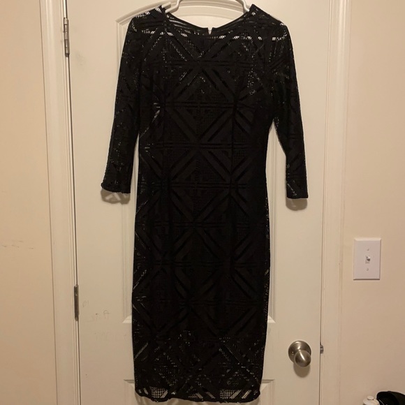 Adrianna Papell back zip black midi dress - Picture 1 of 5
